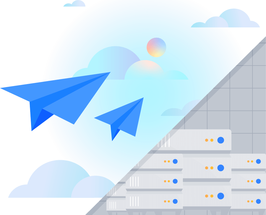 Ilustración comparativa de Cloud y Data Center